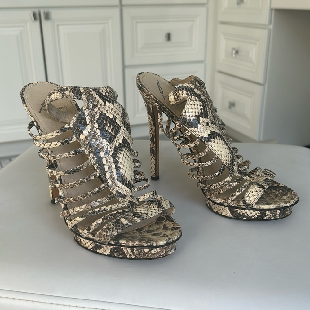 Gorgeous animal snake skin print, Brian Atwood heels.